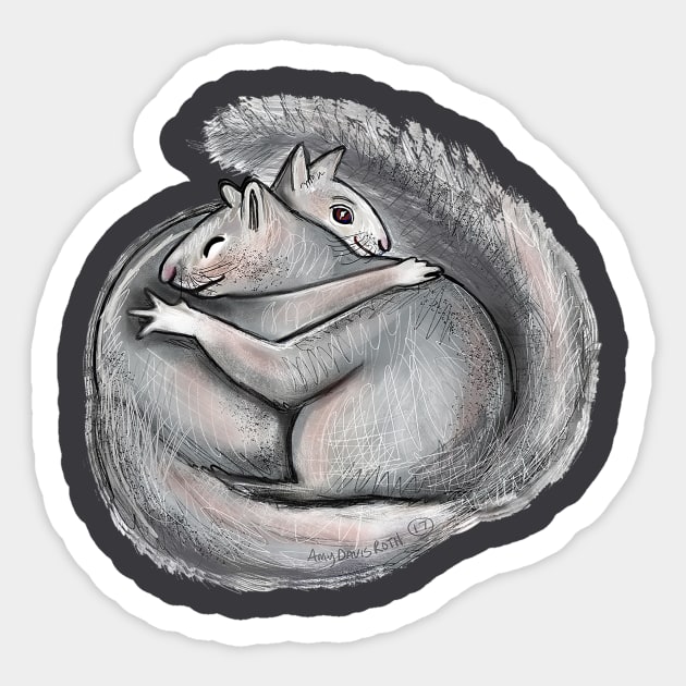 Squirrel Hug Sticker by Surly